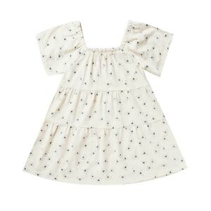 Rylee + Cru Agnes Dress 6/7 Ivory Geo Print Tiered Cotton Girls Dress